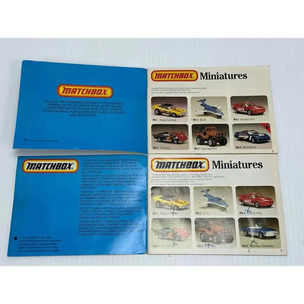 1983 Matchbox Catalog Stamped Harolds Place Inc 2 Different Designs 3 Of Each‎